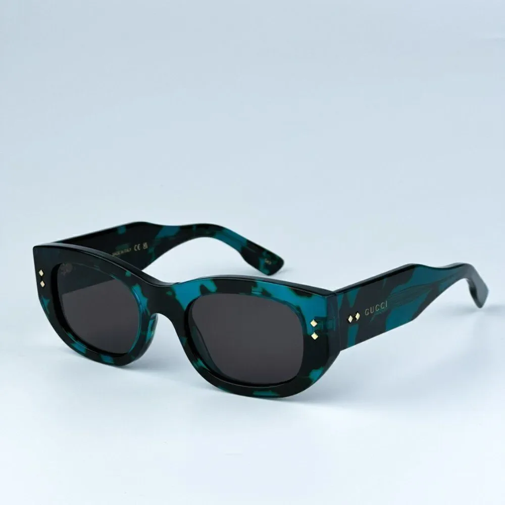 NEW Gucci GG1215S 001 Havana Grey Rectangle Unisex Sunglasses GG 1215S